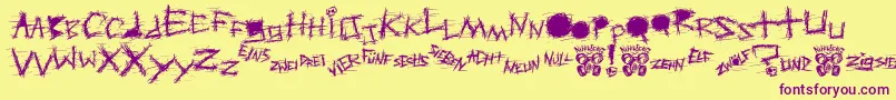 Aggressive Angry Baby Killer Font – Purple Fonts on Yellow Background