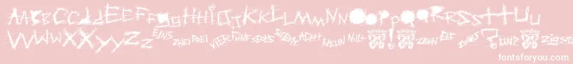 Aggressive Angry Baby Killer-Schriftart – Weiße Schriften auf rosa Hintergrund