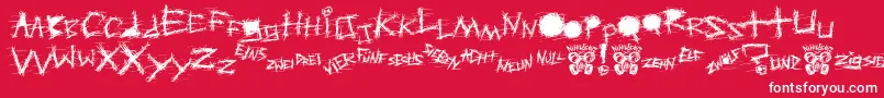 Aggressive Angry Baby Killer Font – White Fonts on Red Background