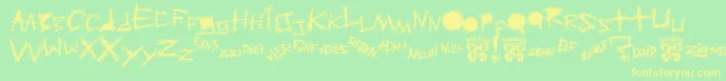 Aggressive Angry Baby Killer Font – Yellow Fonts on Green Background