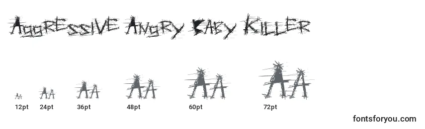 Размеры шрифта Aggressive Angry Baby Killer