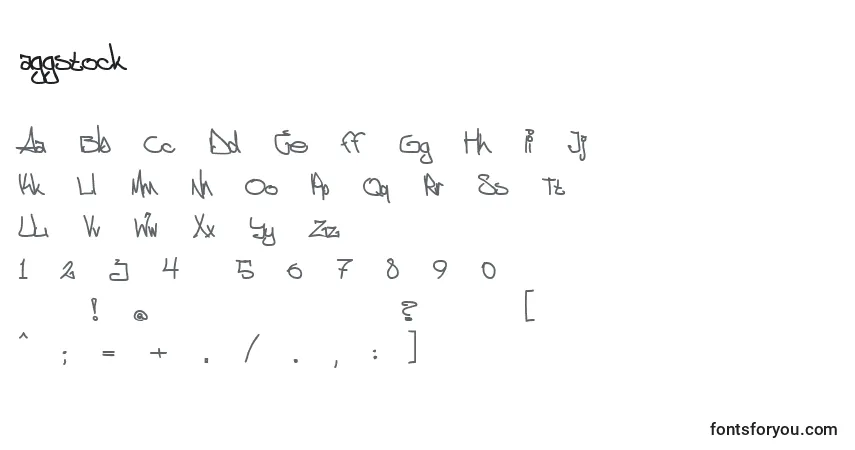 Fuente Aggstock (118874) - alfabeto, números, caracteres especiales