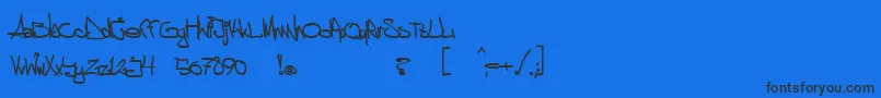 aggstock-Schriftart – Schwarze Schriften auf blauem Hintergrund