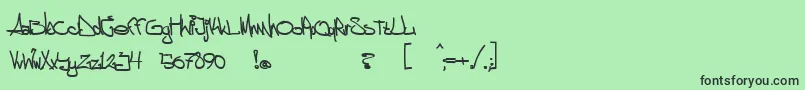 aggstock-Schriftart – Schwarze Schriften auf grünem Hintergrund
