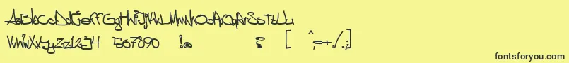 aggstock-fontti – mustat fontit keltaisella taustalla