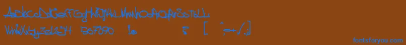 フォントaggstock – 茶色の背景に青い文字