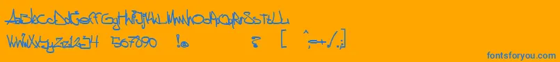 aggstock-fontti – siniset fontit oranssilla taustalla