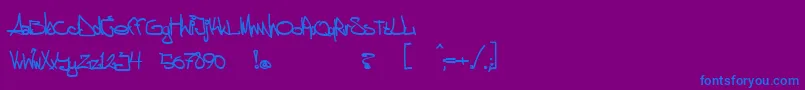 aggstock-Schriftart – Blaue Schriften auf violettem Hintergrund