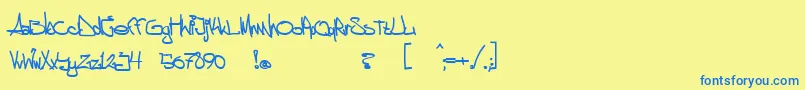 aggstock-fontti – siniset fontit keltaisella taustalla