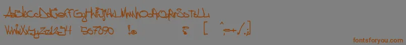 Шрифт aggstock – коричневые шрифты на сером фоне