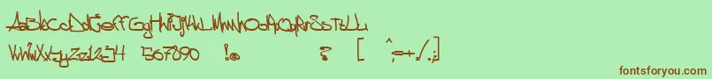 aggstock-fontti – ruskeat fontit vihreällä taustalla