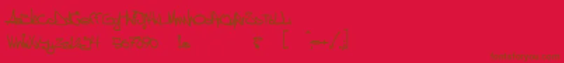 aggstock-Schriftart – Braune Schriften auf rotem Hintergrund