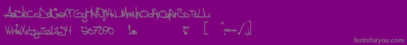aggstock-fontti – harmaat kirjasimet violetilla taustalla