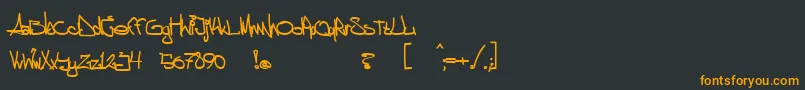aggstock-Schriftart – Orangefarbene Schriften auf schwarzem Hintergrund