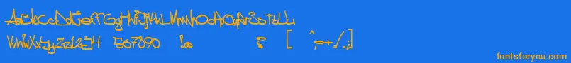 aggstock Font – Orange Fonts on Blue Background