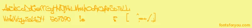 aggstock-Schriftart – Orangefarbene Schriften auf gelbem Hintergrund