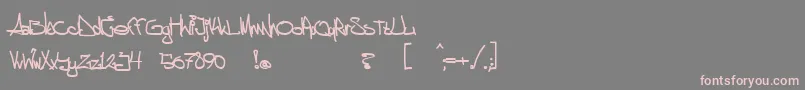 aggstock-Schriftart – Rosa Schriften auf grauem Hintergrund