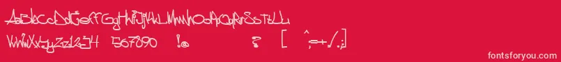 aggstock-Schriftart – Rosa Schriften auf rotem Hintergrund