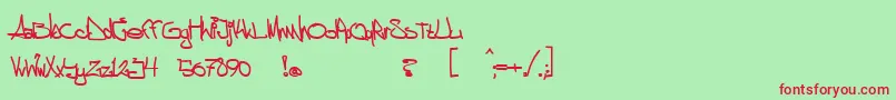 Шрифт aggstock – красные шрифты на зелёном фоне