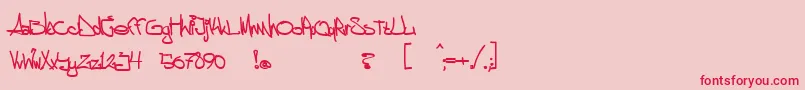 aggstock-fontti – punaiset fontit vaaleanpunaisella taustalla