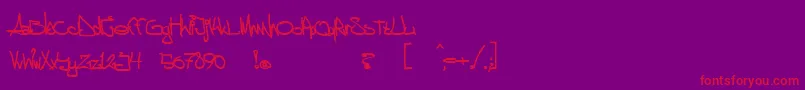 フォントaggstock – 紫の背景に赤い文字