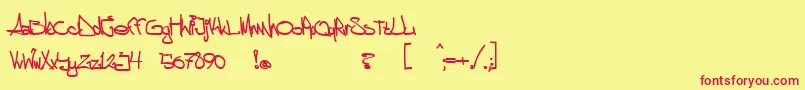 aggstock-Schriftart – Rote Schriften auf gelbem Hintergrund