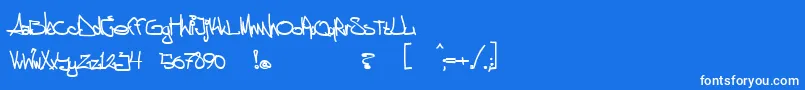 aggstock-Schriftart – Weiße Schriften auf blauem Hintergrund