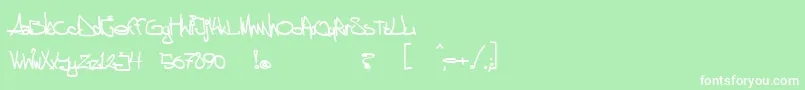 aggstock-fontti – valkoiset fontit vihreällä taustalla