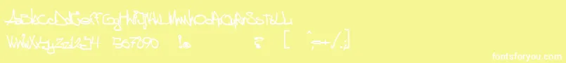 aggstock-fontti – valkoiset fontit keltaisella taustalla