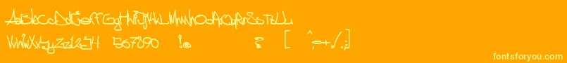 aggstock-Schriftart – Gelbe Schriften auf orangefarbenem Hintergrund