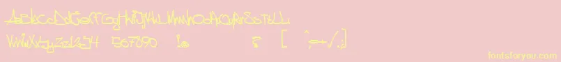 aggstock-Schriftart – Gelbe Schriften auf rosa Hintergrund