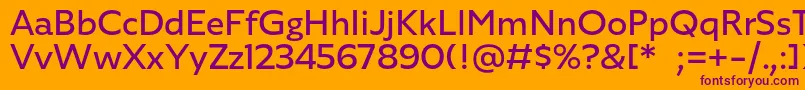 フォントAgileSans Regular – オレンジの背景に紫のフォント