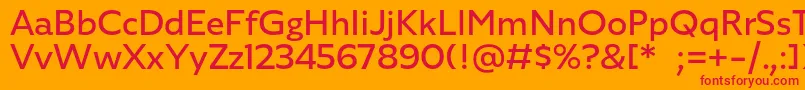 AgileSans Regular-Schriftart – Rote Schriften auf orangefarbenem Hintergrund