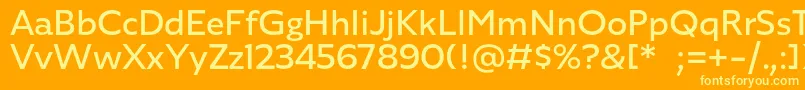 AgileSans Regular Font – Yellow Fonts on Orange Background