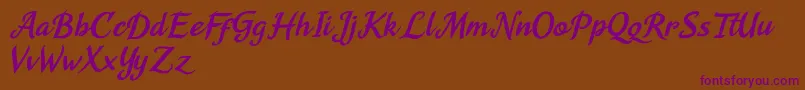 Agnesa Kyoto Font – Purple Fonts on Brown Background