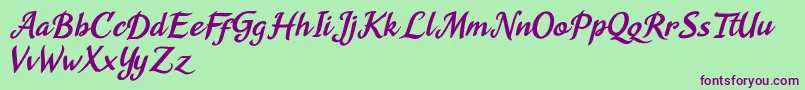 Agnesa Kyoto Font – Purple Fonts on Green Background