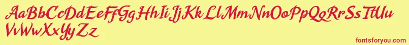 Agnesa Kyoto Font – Red Fonts on Yellow Background
