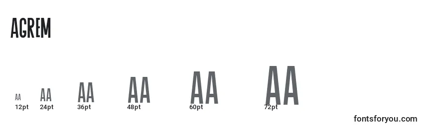 Размеры шрифта Agrem