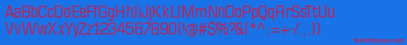 Mkseriftallx Font – Red Fonts on Blue Background