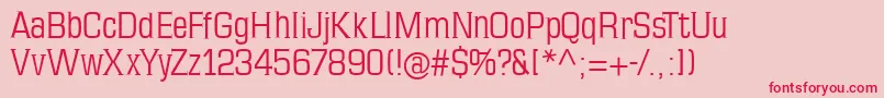 フォントMkseriftallx – ピンクの背景に赤い文字