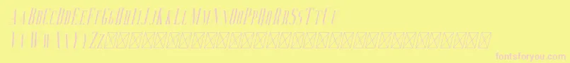 Fonte Aguero Serif Italic – fontes rosa em um fundo amarelo
