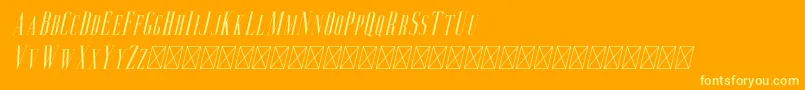 フォントAguero Serif Italic – オレンジの背景に黄色の文字