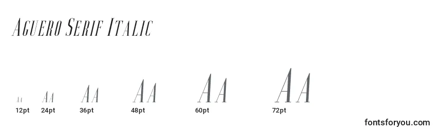 Tamanhos de fonte Aguero Serif Italic