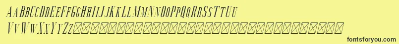 Fonte Aguero Serif Italic – fontes pretas em um fundo amarelo