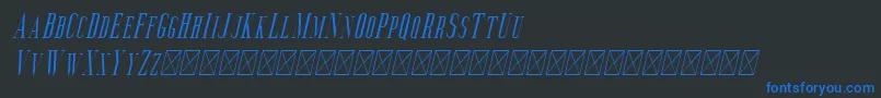 フォントAguero Serif Italic – 黒い背景に青い文字