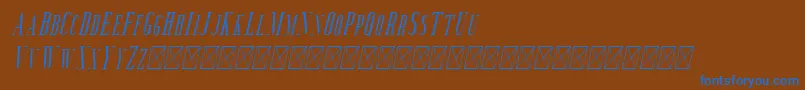 フォントAguero Serif Italic – 茶色の背景に青い文字