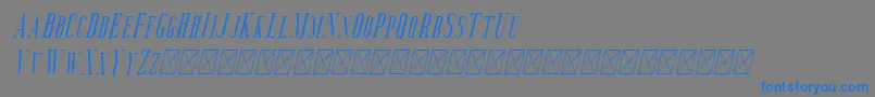 Fonte Aguero Serif Italic – fontes azuis em um fundo cinza