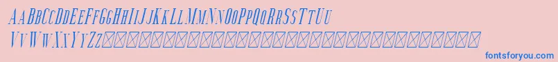 Fonte Aguero Serif Italic – fontes azuis em um fundo rosa