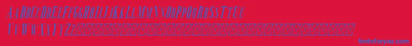 フォントAguero Serif Italic – 赤い背景に青い文字
