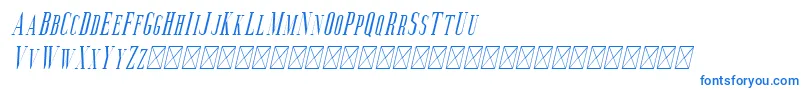 Fonte Aguero Serif Italic – fontes azuis em um fundo branco
